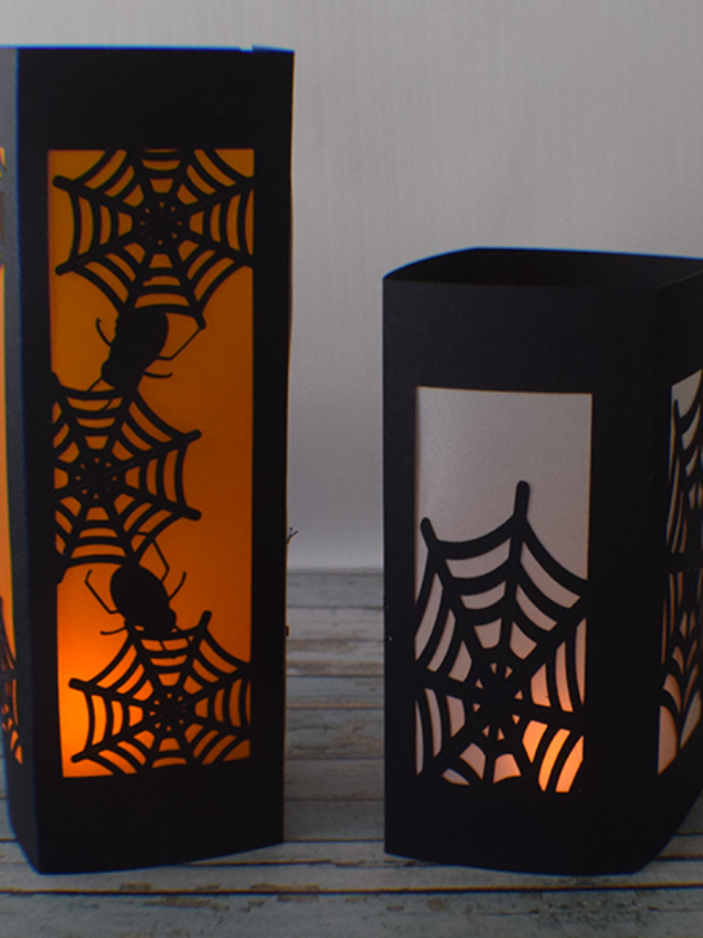 How to Make a Spiderweb Halloween Lantern using Cricut Story